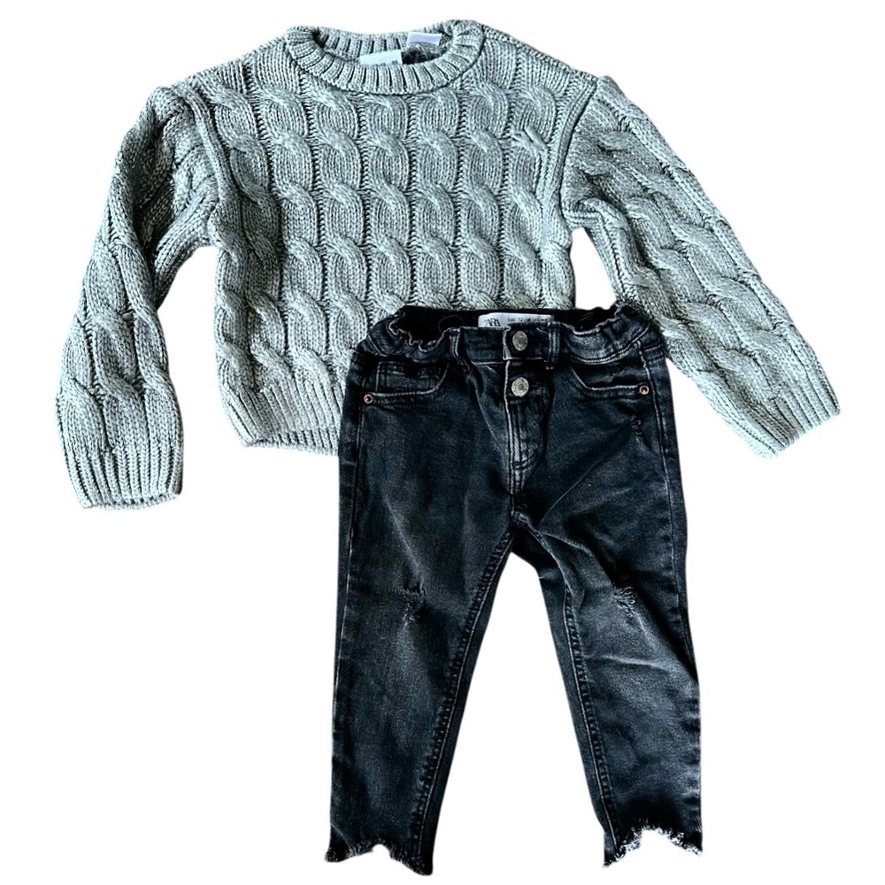 Zara Silver Sweater & Jeans
